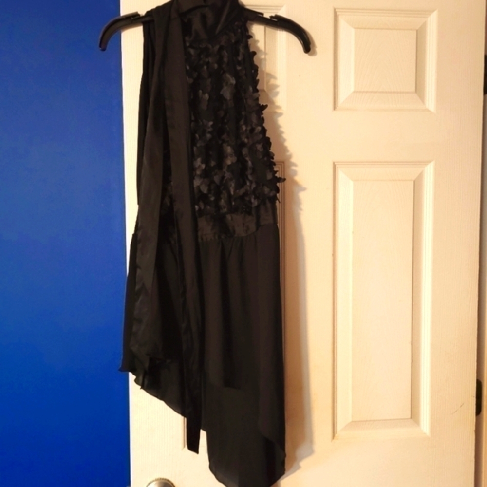 NEW York and Company Black Dressy Blouse